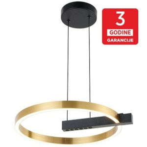 M10957 LED VISILICA 24W 3000K crna + brusena zlatna 3Y Mitea Lighting