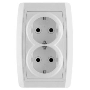 Metalka Majur Priključnica šuho II dupla bakelitna bela Status