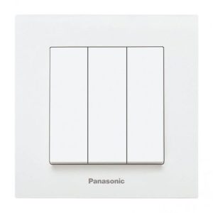 Panasonic obican trostruki prekidac beli vijčani 10A 250V WKTC0015-2WH EU4 Karre Plus