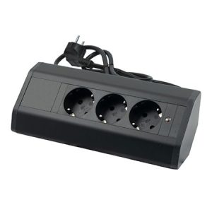 ME-PN-1220/C-3 1.5m crna ugaona nameštajska Priključnica trostruka 16A 250V-3600W 3x1.5mm2