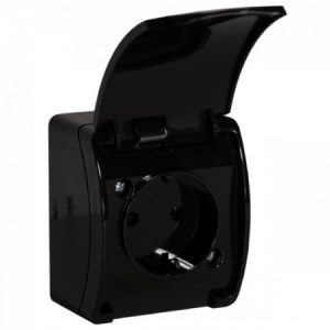 OR-OE-7105(GS)/B Priključnica šuho OG crni AQUATIC IP44 ORNO