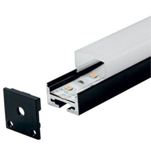 MA623-C crni aluminijumski profil za LED trake nadgradni 2000x20x11mm set sa difuzorom Mitea Lighting