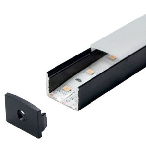 MA616-C crni aluminijumski profil za LED trake nadgradni 2000x19.5x14mm set sa difuzorom Mitea Lighting