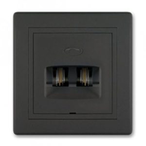 Aling PTT telefonska Priključnica crna soft 2xRJ12 6/4 613.E1E1 Prestige