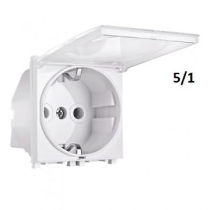 Aling PP E-2M Priključnica šuho sa transparentnim poklopcem bela 5/1 74153.OT EXPERIENCE