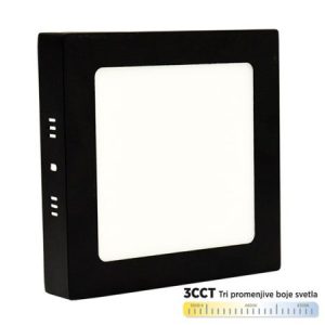 M12NK-BK-CCT 12W 3000~6500K crni nadgradni kvadratni LED panel Mitea Lighting (25 mes.)