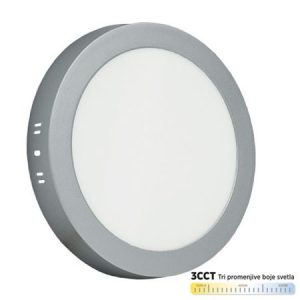 M18NO-SIL-CCT 18W 3000~6500K srebrni nadgradni okrugli LED panel Mitea Lighting (25 mes.)