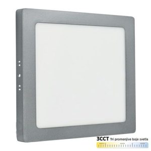 M18NK-SIL-CCT 18W 3000~6500K srebrni nadgradni kvadratni LED panel Mitea (25 mes.)