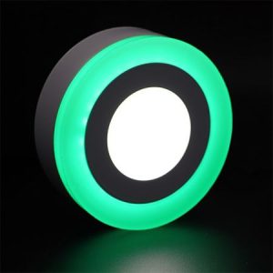 M6NO-D 3W+3W 6500K+zelena nadgradni okrugli LED panel Mitea Lighting (25 mes.)