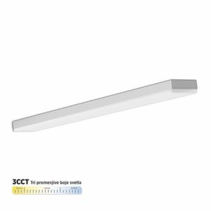 M203840-W BELA 30W CCT LED linearna svetiljka (visilica ili nadgradna) 3000~6500K nizajuca (linkabilna) IP20 600x50x50mm Mitea Lighting