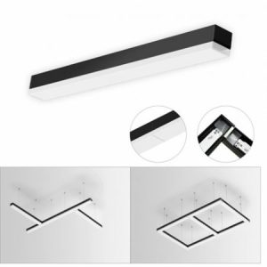 M203840-C CRNA 60W CCT LED linearna svetiljka (visilica ili nadgradna) 3000~6500K nizajuca (linkabilna) IP20 1200x50x50mm Mitea Lighting