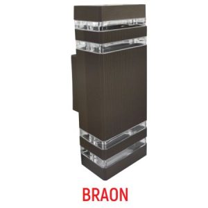 M035 II B BRAON dva reda 2xGU10 max.35W zidna lampa IP44 Mitea Lighting