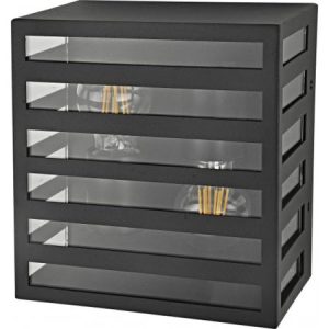 M947 C CRNA 2xE27 IP54 bastenska lampa zidna Mitea Lighting