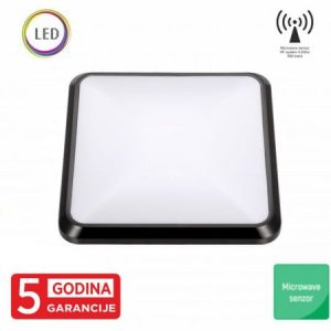 M271-B CRNA 12W IP20 kvadratna LED plafonjera sa microwave senzorom pokreta 250x250x58mm ISM band 5Y Mitea Lighting