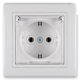 Aling priključnica šuho II sa providnim poklopcem bela 603.00 IP54 Prestige