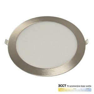 M18UO-SN-CCT 18W 3000~6500K saten nikl ugradni okrugli LED panel Mitea Lighting