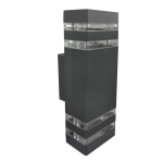 M035 II A Max.2x35W antracit siva IP44 2xGU10 dva reda lampa zidna Mitea Lighting