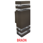 M035 II B Max.2x35W braon IP44 2xGU10 dva reda zidna lampa Mitea Lighting