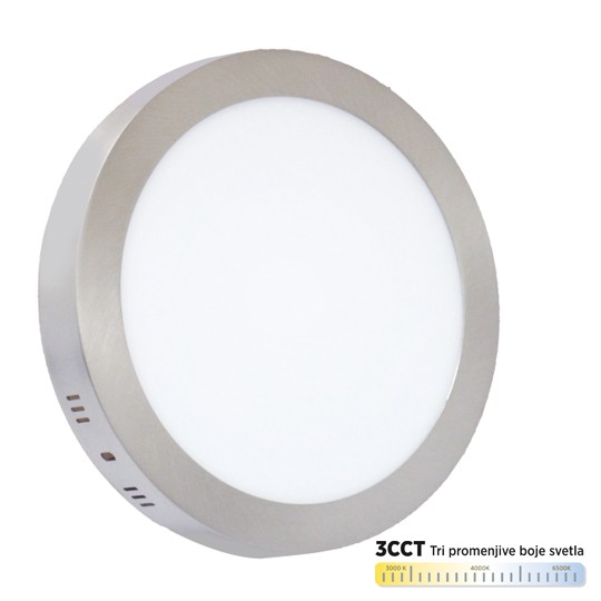 M24NO-SN-CCT 24W 3000~6500K saten nikl nadgradni okrugli LED panel Mitea Lighting
