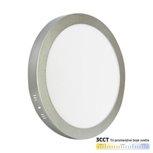 M24NO-SIL-CCT 24W 3000~6500K srebrni nadgradni okrugli LED panel Mitea Lighting