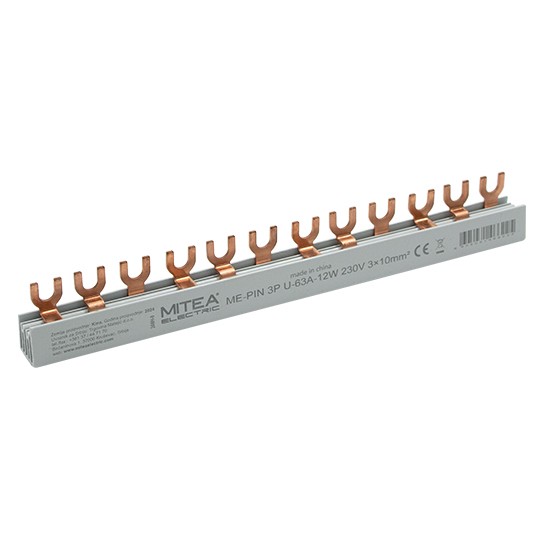 ME-PIN 3P U-63A-12M bakarni česalj izolovani 215mm 400V Mitea Electric