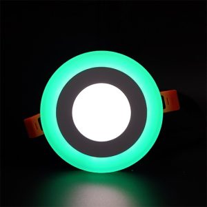 M3UO-D 3W+3W 6500K+zelena ugradni okrugli LED panel Mitea Lighting