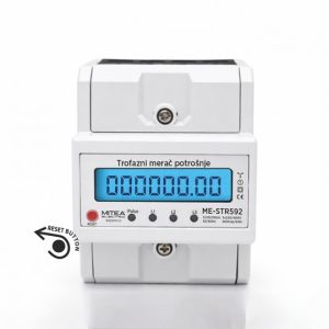ME-STR592 100A trofazni merač potrošnje (strujomer) sa pozadinskim svetlom i reset dugmetom za DIN šinu 400imp/kWh 3x230/400V Mitea Electric