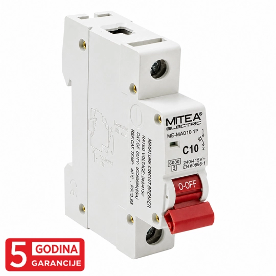 ME-MAO10 Automatski osigurač C10A 6kA 240/415V tipC 5Y Mitea Electric