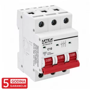 ME-MAO10 3P Automatski osigurač 3x10A 6kA 240/415V tipC 5Y Mitea Electric