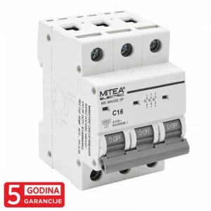 ME-MAO16 3P Automatski osigurač 3x16A 6kA 240/415V tipC 5Y Mitea Electric